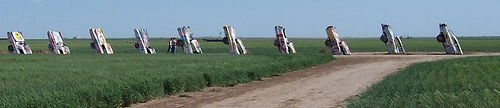 http://en.wikipedia.org/wiki/Image:Mid_range_shot_of_the_Cadillac_Ranch.jpg