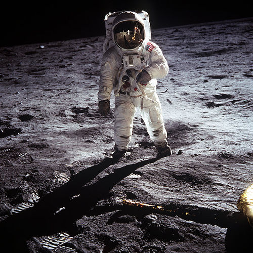 http://commons.wikimedia.org/wiki/File:Aldrin_Apollo_11.jpg
