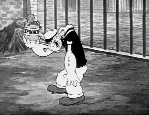 http://commons.wikimedia.org/wiki/File:Popeye-littlesweatpea1936.jpg