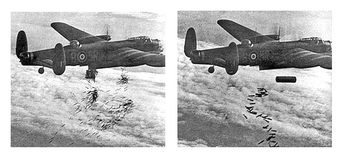 http://commons.wikimedia.org/wiki/Image:Lancaster_I_NG128_Dropping_Load_-_Duisburg_-_Oct_14_-_1944.jpg