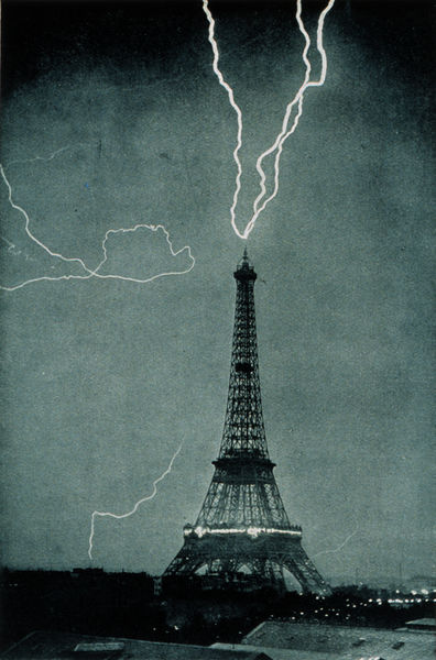 http://commons.wikimedia.org/wiki/Image:Lightning_striking_the_Eiffel_Tower_-_NOAA.jpg