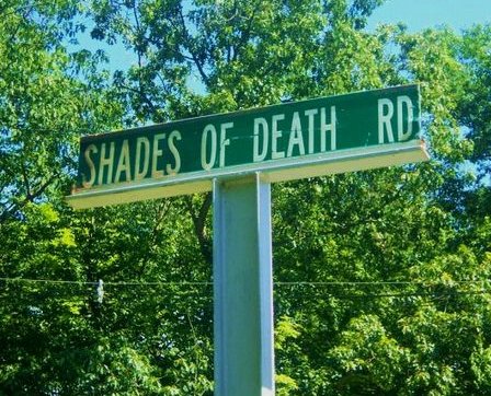 http://commons.wikimedia.org/wiki/File:Shades_of_Death_Road_sign_south.jpg
