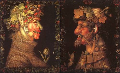 http://en.wikipedia.org/wiki/Image:Arcimboldo%2C_Giuseppe_%7E_Summer%2C_1573%2C_oil_on_canvas%2C_Mus%C3%A9e_du_Louvre%2C_Paris.jpg