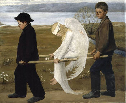 http://commons.wikimedia.org/wiki/File:The_Wounded_Angel_-_Hugo_Simberg.jpg