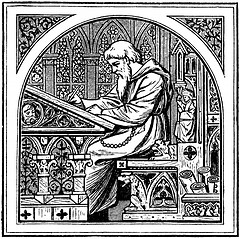http://commons.wikimedia.org/wiki/File:Medieval_writing_desk.jpg
