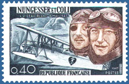 http://en.wikipedia.org/wiki/Image:L%27Oiseau_Blanc_stamp.jpg