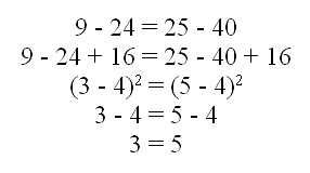 proof that 3 = 5