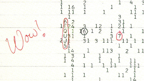 2009-09-24-the-wow-signal http://commons.wikimedia.org/wiki/File:Wow_signal.jpg