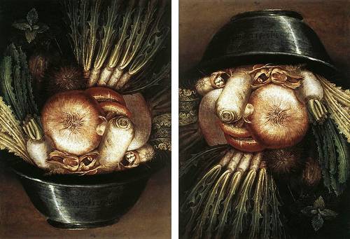 http://commons.wikimedia.org/wiki/File:Arcimboldo,_Giuseppe_-_Vegetables_in_a_Bowl_or_The_Gardener_-_1590s.jpg