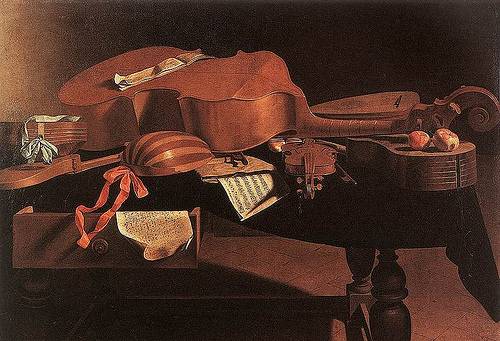 http://commons.wikimedia.org/wiki/File:Baschenis_-_Musical_Instruments.jpg