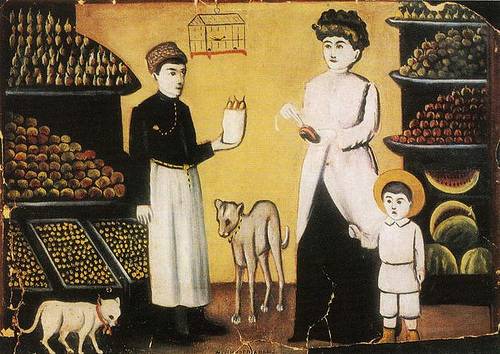 http://commons.wikimedia.org/wiki/File:Niko_Pirosmani._''A_Tatar_Fruit-Seller''._Oil_on_cardboard,_106x78_cm._The_State_Museum_of_Fine_Arts_of_Georgia,_Tbilisi.jpg