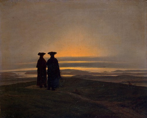 http://commons.wikimedia.org/wiki/File:Sunset_by_Caspar_David_Friedrich.jpg