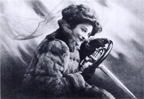 http://en.wikipedia.org/wiki/File:Dorothy_Levitt_Frontspiece_to_The_Woman_and_the_Car.jpg