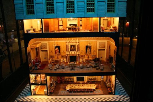 http://commons.wikimedia.org/wiki/File:Queen_Mary%27s_doll_house_at_Windsor_Castle.jpg