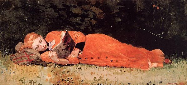 http://commons.wikimedia.org/wiki/File:1877-winslow-homer-the-new-novel.jpg