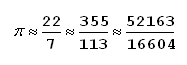 pi coincidences - approximations