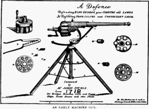 http://commons.wikimedia.org/wiki/File:Puckle_gun_advertisement.jpg