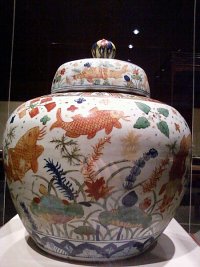 2011-12-09-graceful-figures http://commons.wikimedia.org/wiki/File:Covered_jar_with_carp_design.jpg