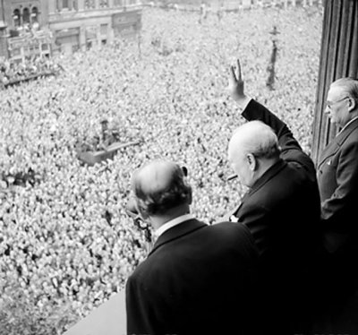 http://commons.wikimedia.org/wiki/File:Churchill_waves_to_crowds.jpg