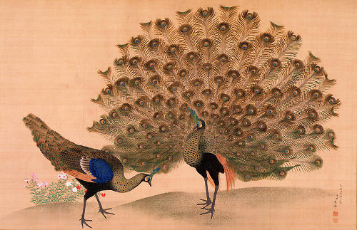 http://commons.wikimedia.org/wiki/File:Okyo_Peacock_and_Peahen.jpg