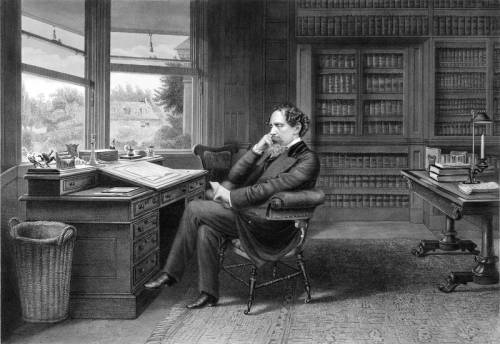 http://en.wikipedia.org/wiki/File:Engraving_of_Dickens_at_Gad%27s_Hill,_Samuel_Hollyer.png