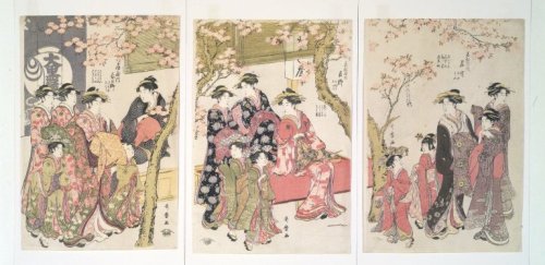 http://commons.wikimedia.org/wiki/File:Brooklyn_Museum_-_Courtesans_Strolling_Beneath_Cherry_Trees_Before_the_Daikokuya_Teahouse_-_Kitagawa_Utamaro.jpg