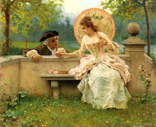 http://commons.wikimedia.org/wiki/File:Federico_Andreotti_-_A_Tender_Moment_in_the_Garden.jpg