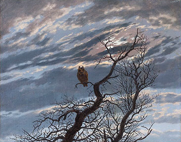 http://commons.wikimedia.org/wiki/File:Caspar_David_Friedrich_Eule_auf_schmucklosem_Baum_1834.jpg