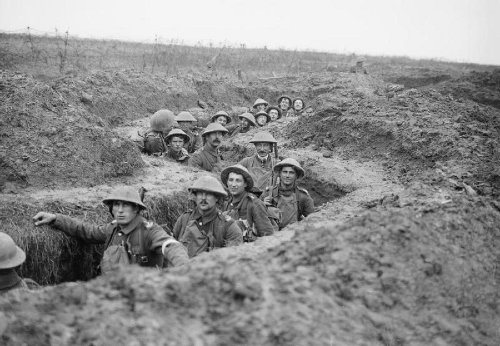 http://commons.wikimedia.org/wiki/File:Royal_Inniskilling_Fusiliers_Battle_of_Cambrai_20-11-1917_IWM_Q_3187.jpg