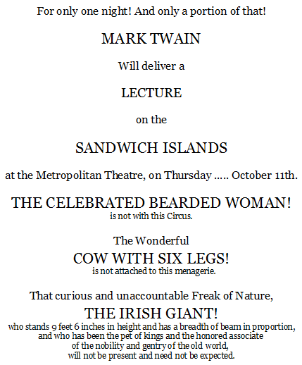 twain lecture handbill