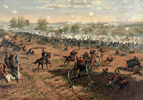 http://commons.wikimedia.org/wiki/File:Thure_de_Thulstrup_-_L._Prang_and_Co._-_Battle_of_Gettysburg_-_Restoration_by_Adam_Cuerden.jpg