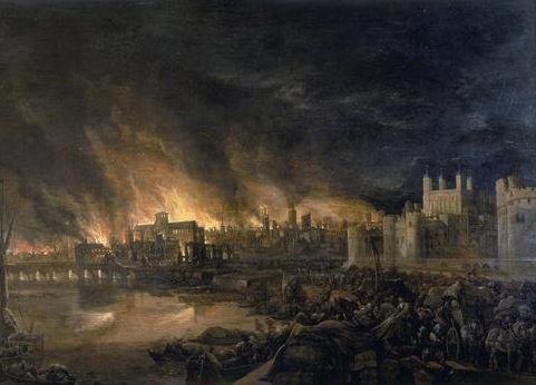 http://commons.wikimedia.org/wiki/File:Great_Fire_London.jpg