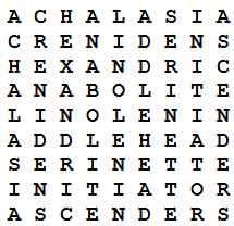 ACHALASIA word square