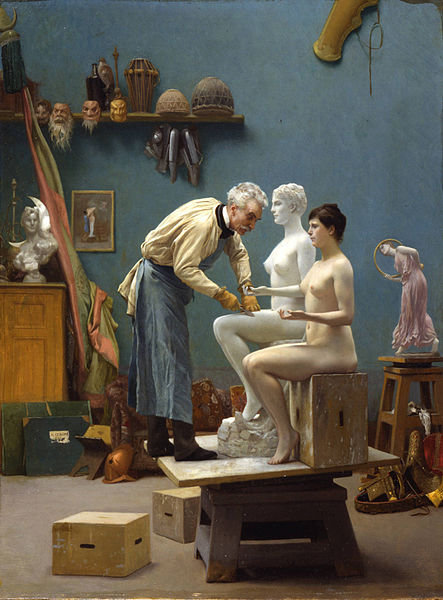 http://commons.wikimedia.org/wiki/File:Working_in_Marble_%28Gerome%29.jpg
