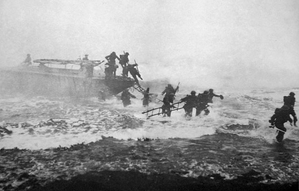 http://commons.wikimedia.org/wiki/File:Jack_Churchill_leading_training_charge_with_sword.jpg