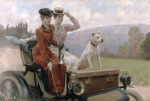 https://commons.wikimedia.org/wiki/File:Julius_LeBlanc_Stewart_-_Les_Dames_Goldsmith_au_blois_de_Boulogne_en_1897_sur_une_voiturette.jpg