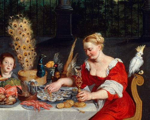 https://commons.wikimedia.org/wiki/File:Peacock_served_in_full_plumage_(detail_of_BRUEGHEL_Taste,_Hearing_and_Touch).jpg