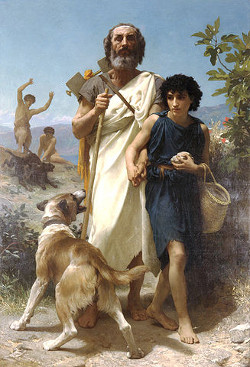 http://commons.wikimedia.org/wiki/File:William-Adolphe_Bouguereau_(1825-1905)_-_Homer_and_his_Guide_(1874).jpg