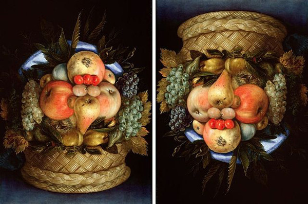https://commons.wikimedia.org/wiki/File:Giuseppe_Arcimboldo,_Reversible_Head_with_Basket_of_Fruit,_c._1590,_oil_on_panel.jpg
