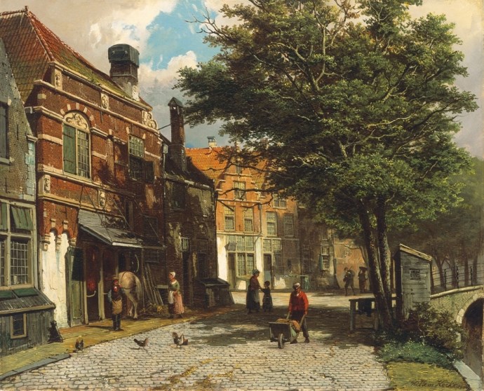 https://commons.wikimedia.org/wiki/File:Willem_Koekkoek_-_Dutch_town_in_the_summer_10426.jpg