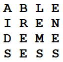REMEDIABLENESSES word square