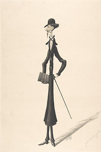 https://commons.wikimedia.org/wiki/File:Caricature_of_a_Tall_Thin_Man_Carrying_a_Book_MET_DP803932.jpg