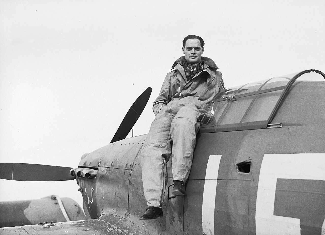 https://commons.wikimedia.org/wiki/File:Squadron_Leader_Douglas_Bader,_CO_of_No._242_Squadron,_seated_on_his_Hawker_Hurricane_at_Duxford,_September_1940._CH1406.jpg