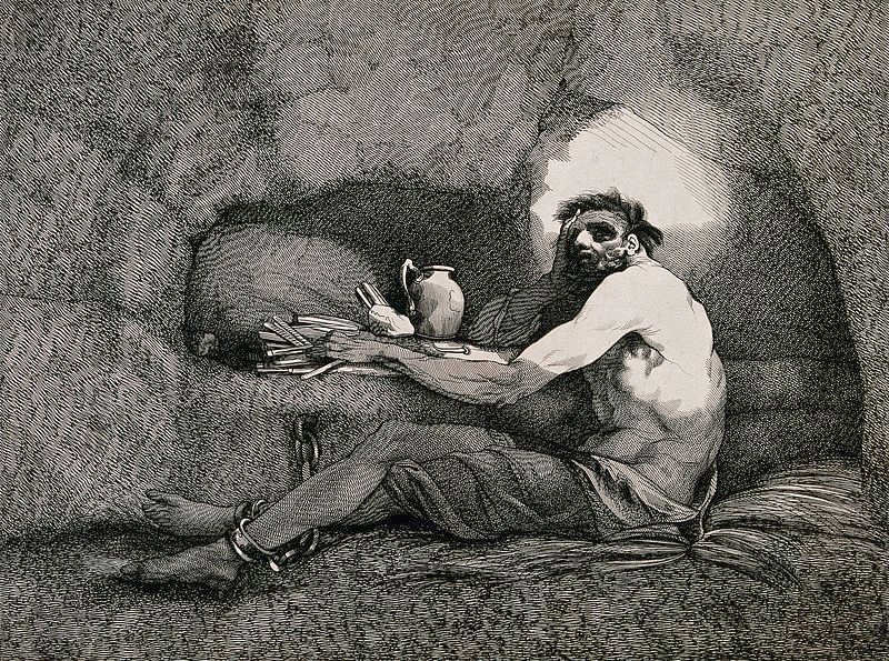 https://commons.wikimedia.org/wiki/File:A_prisoner_is_sitting_on_straw_in_a_cave_with_his_feet_chain_Wellcome_V0041238.jpg