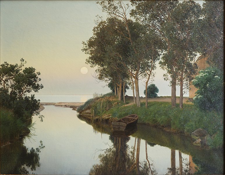 https://commons.wikimedia.org/wiki/File:Janus_la_Cour,_Stille_sommeraften_ved_%C3%A5ens_udl%C3%B8b_i_havet,_1892,_Aarhus_R%C3%A5dhus.jpg