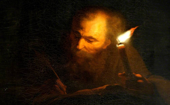 https://commons.wikimedia.org/wiki/File:Godfried_Schalcken_(1643-1706)_(after)_-_An_Old_Man_Writing_a_Book_by_Candlelight_-_290274_-_National_Trust.jpg
