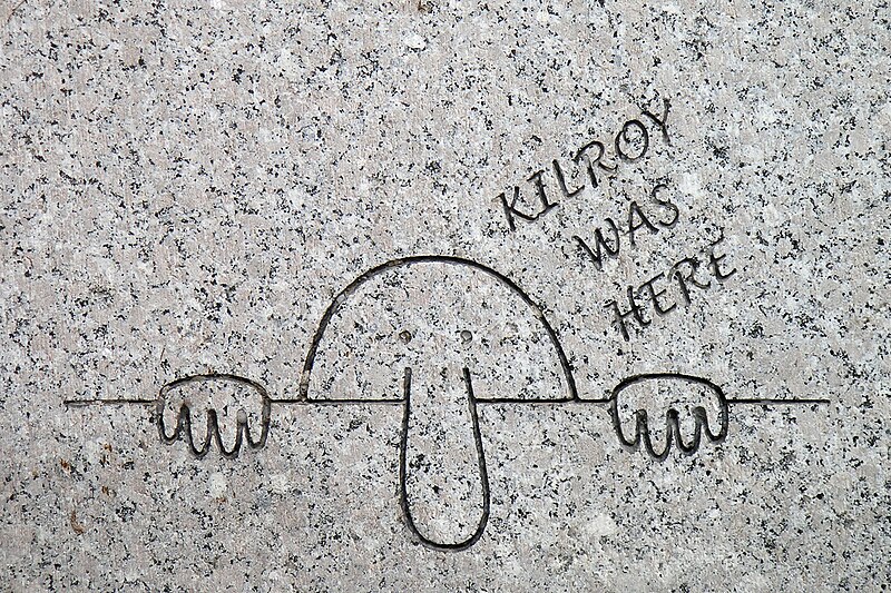 https://commons.wikimedia.org/wiki/File:Kilroy_Was_Here_-_Washington_DC_WWII_Memorial.jpg